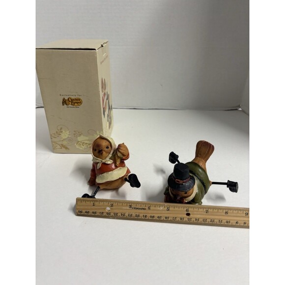 Rare Cracker Barrel Exclusive Harvest Bird Couple Fall Table Decor Resin w/Box - Picture 9 of 9